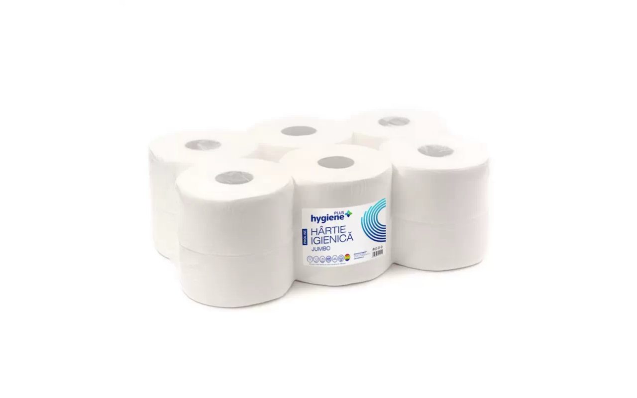 JUMBO NATURAL/GREY TOILET PAPER, 2-PLY, 100M, 12 ROLLS/PACK 1