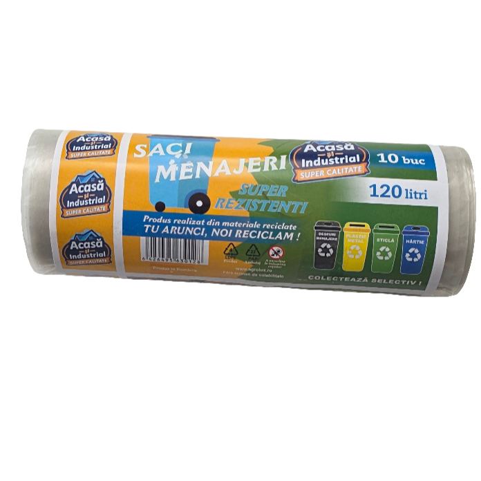 TRANSPARENT HOUSEHOLD BAGS 120 LITERS 420 GR