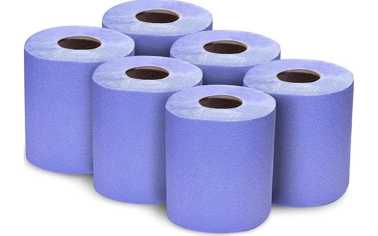 PROFESSIONAL TOWEL HP-CARE BLUE (CENTER PULL) 2-PLY,6 ROLLS,450 SHEETS-126M/TUBE=60 1