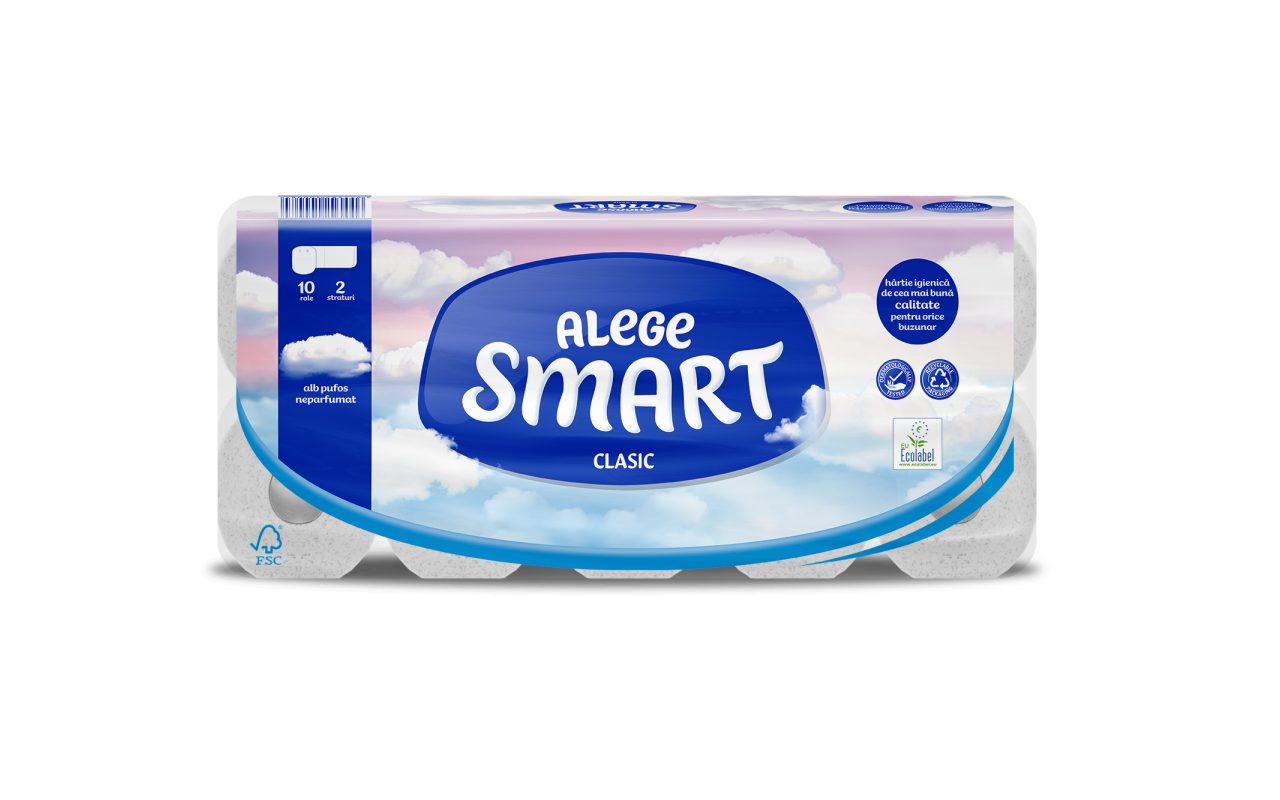 TOILET PAPER SMART CLASSIC WHITE 2-PLY, 10 ROLLS, 120 SHEETS - 14M 1