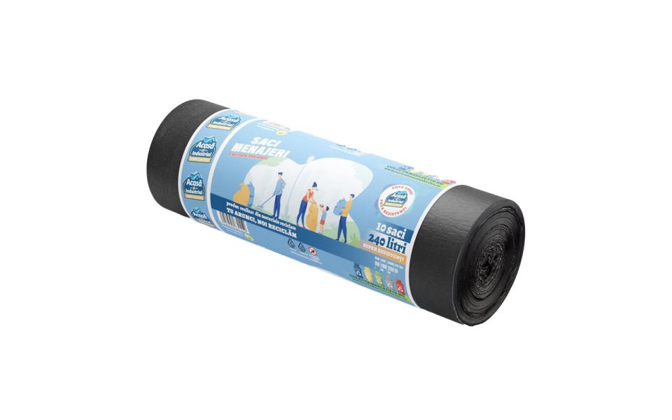 BLACK HOUSEHOLD BAGS 240 LITERS 800 GR