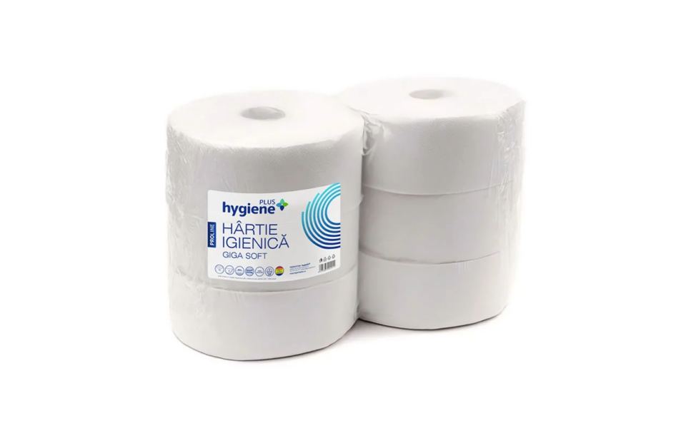 PROLINE GIGA WHITE CELLULOSE TOILET PAPER, 2 LAYERS, 250M, 6 ROLLS