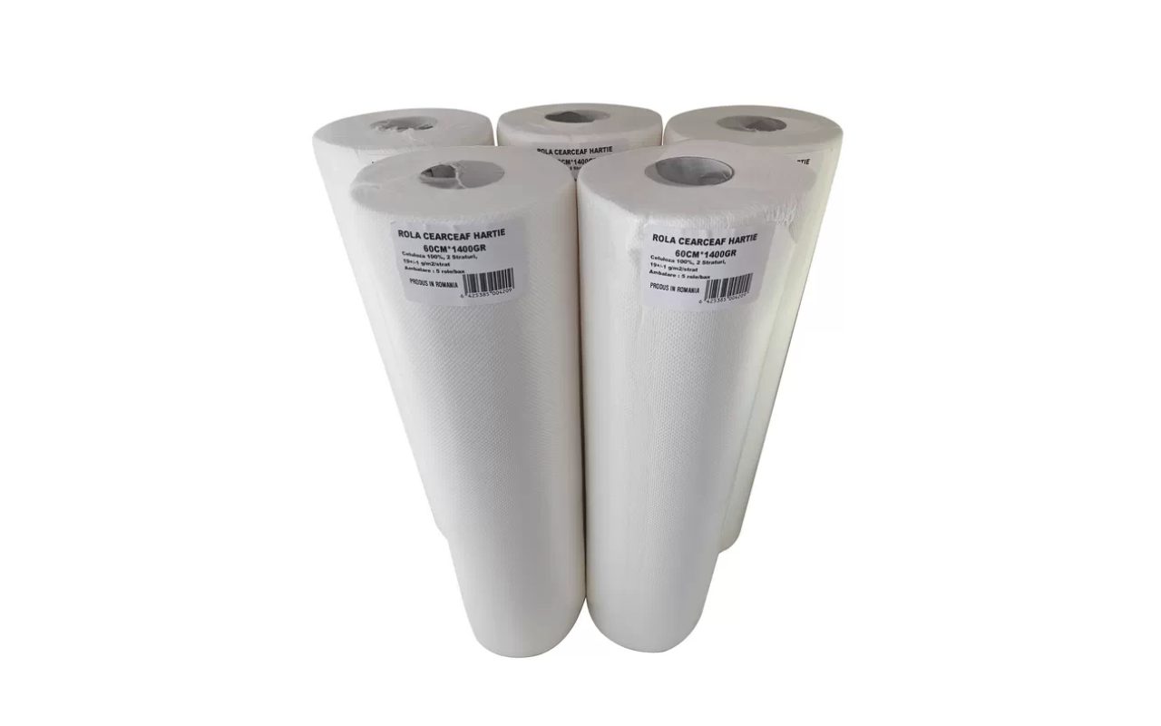 PAPER SHEET ROLLS 60CMX1700GR, 2 LAYERS, 4 ROLLS/BOX 1