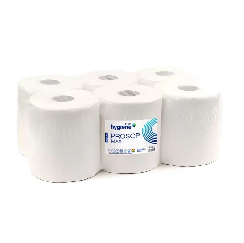 PROLINE MAXI CELLULOSE PAPER TOWELS, WHITE COLOR, 2 LAYERS, 80M, 6 ROLLS/BOX