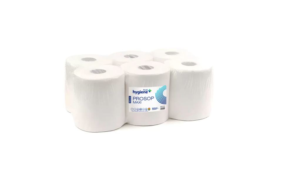 PROLINE MAXI CELLULOSE PAPER TOWELS, WHITE COLOR, 2 LAYERS, 80M, 6 ROLLS/BOX