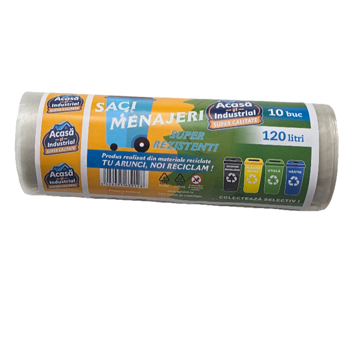 TRANSPARENT HOUSEHOLD BAGS 120 LITERS 420 GR