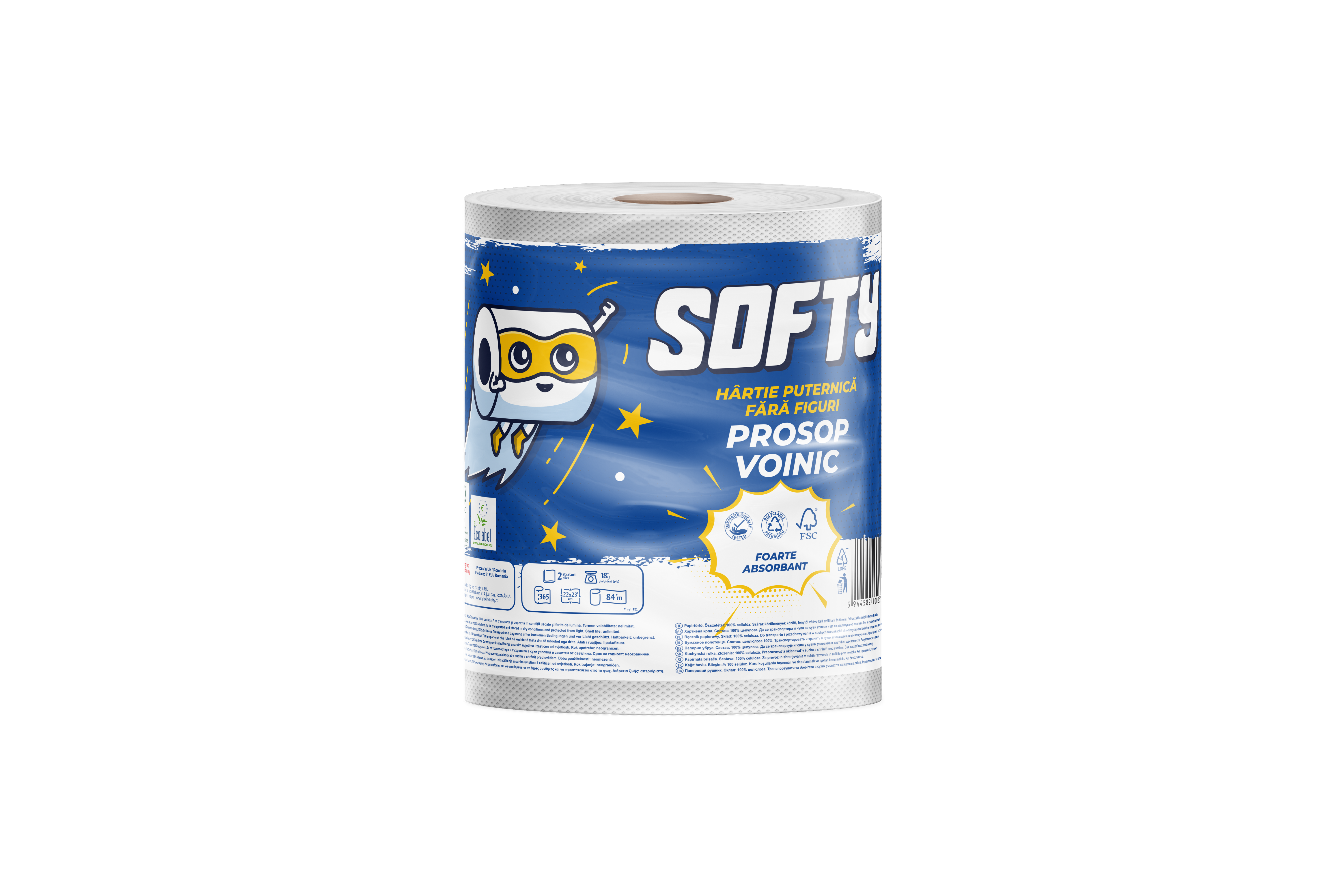 PROFESSIONAL TOWEL SOFTY 2-PLY,1 ROLL,365 SHEETS -84M