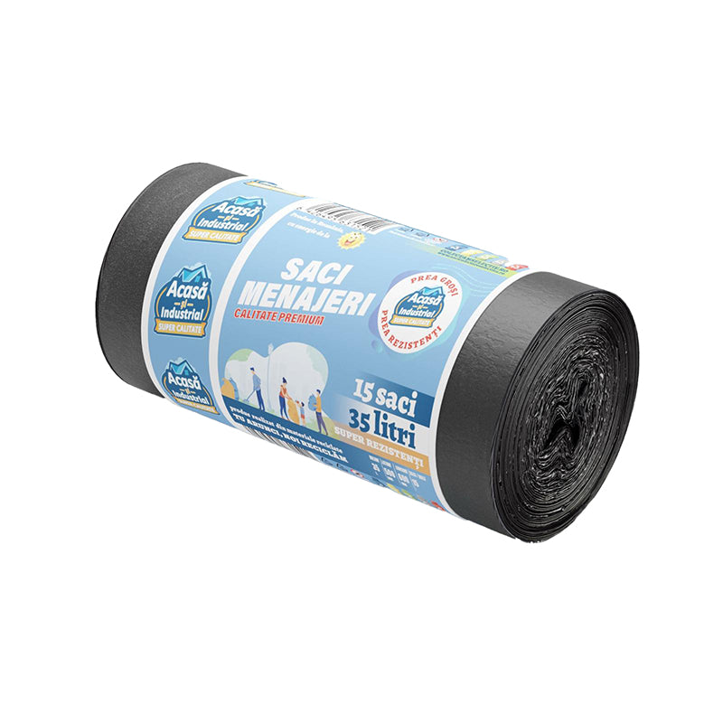BLACK HOUSEHOLD BAGS 35 LITERS 250 GR