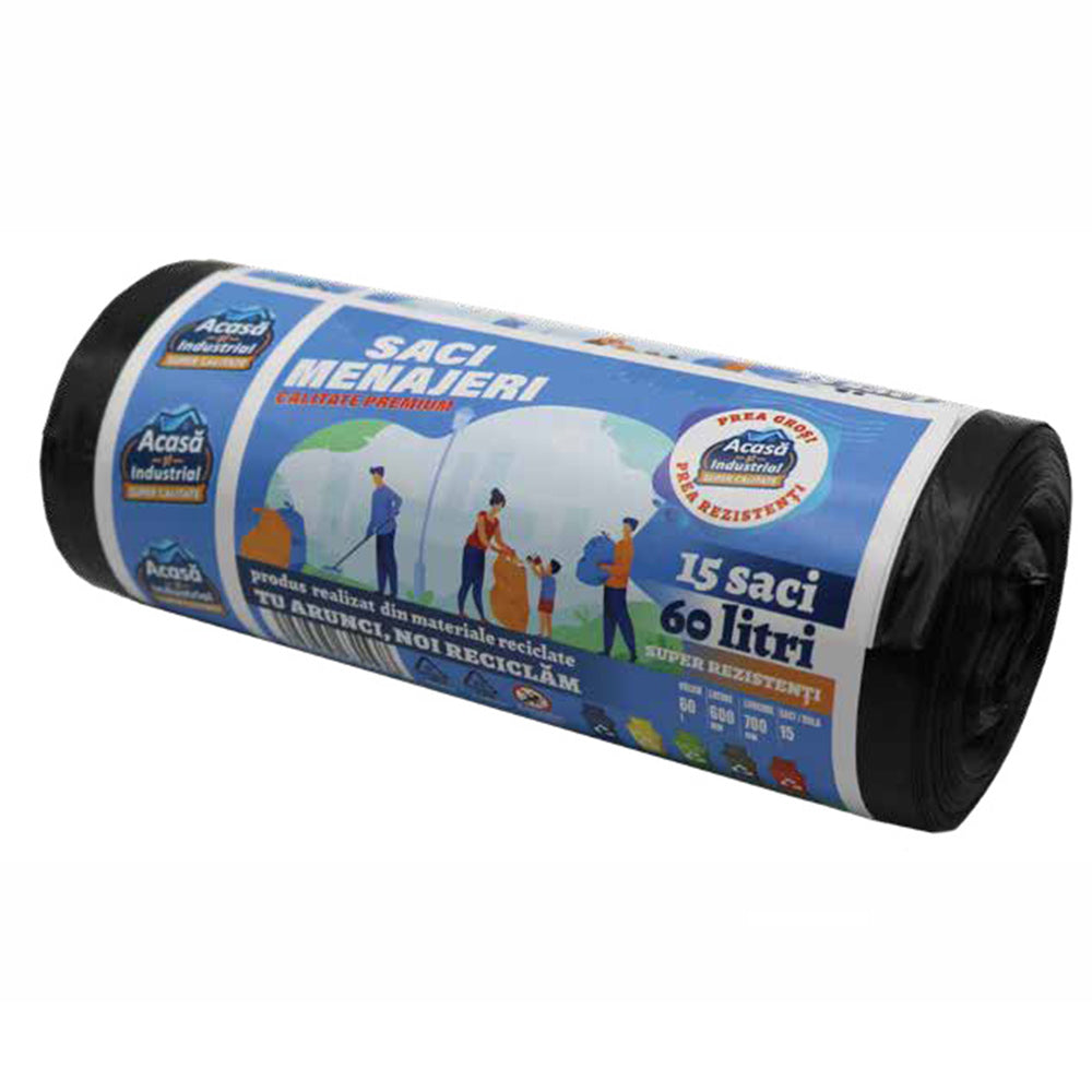 BLACK HOUSEKEEPING BAGS 60 LITERS 300 GR