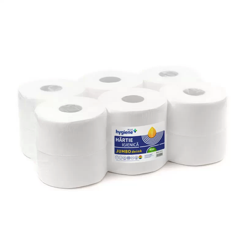 JUMBO WHITE TOILET PAPER, 3 PLY, 80 M, 12 ROLLS